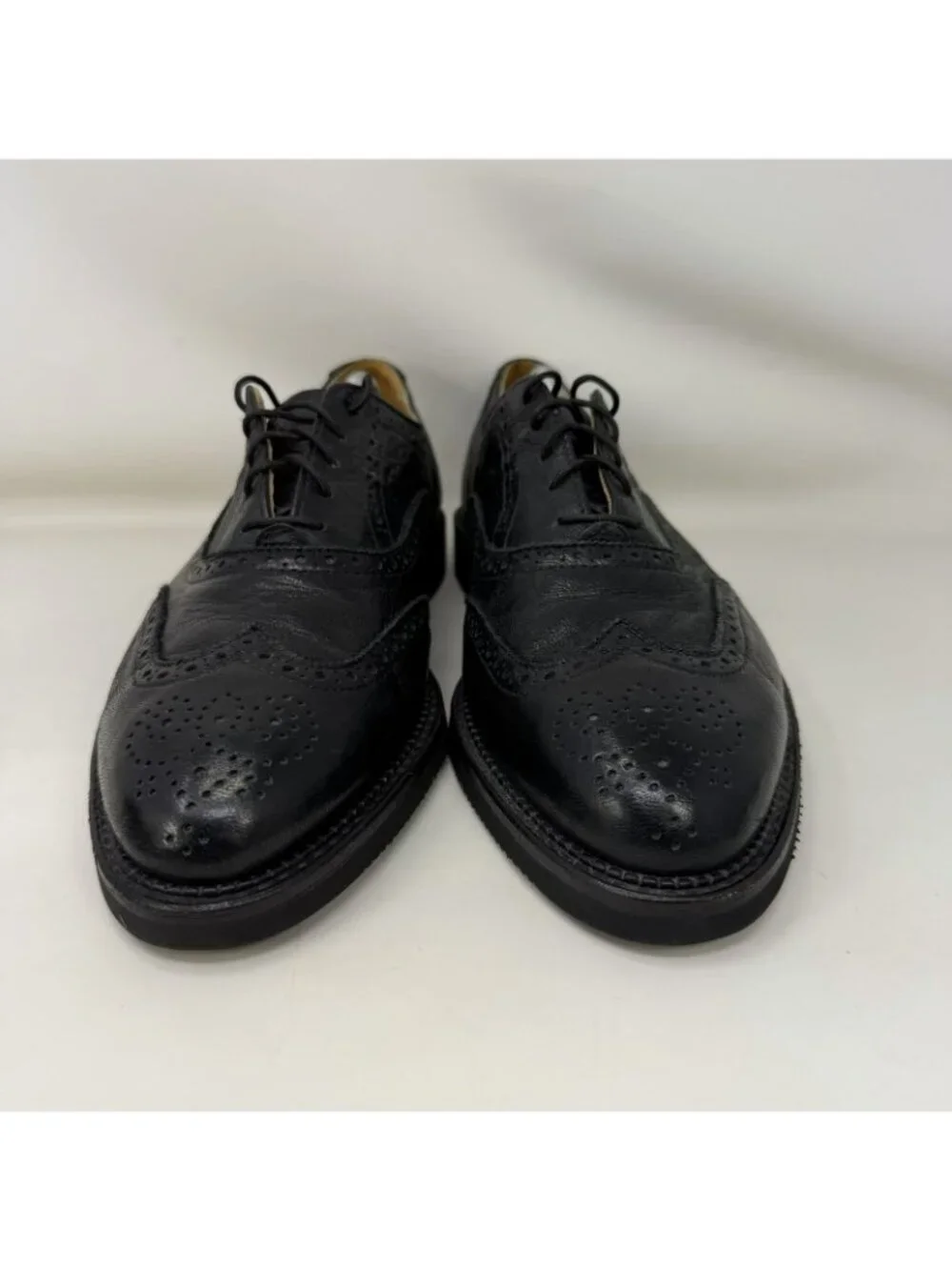 Vintage Cole Haan Made in USA Leather Wingtip Oxfords Black Men’s Size 11 D